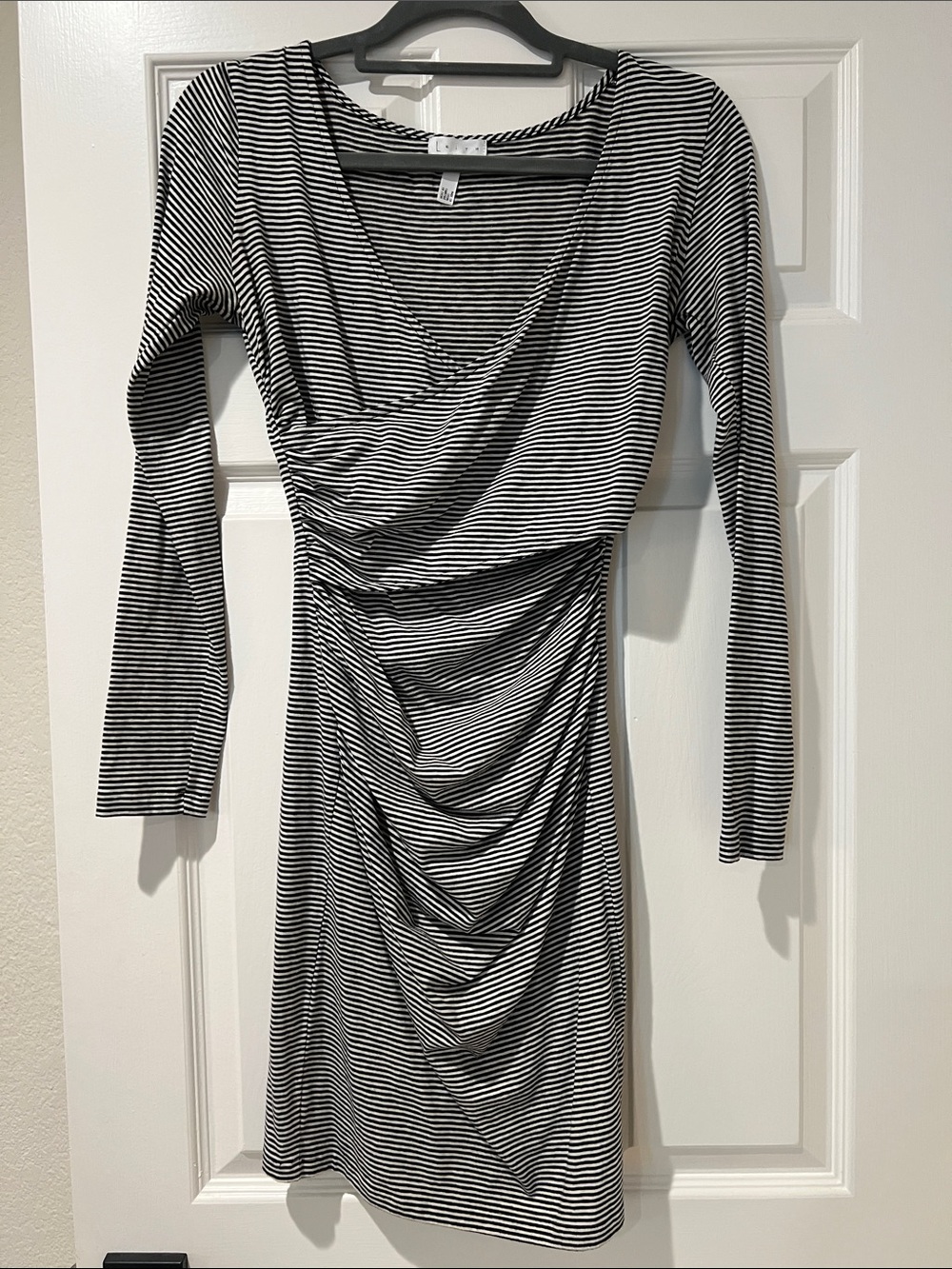 leith • striped wrap dress